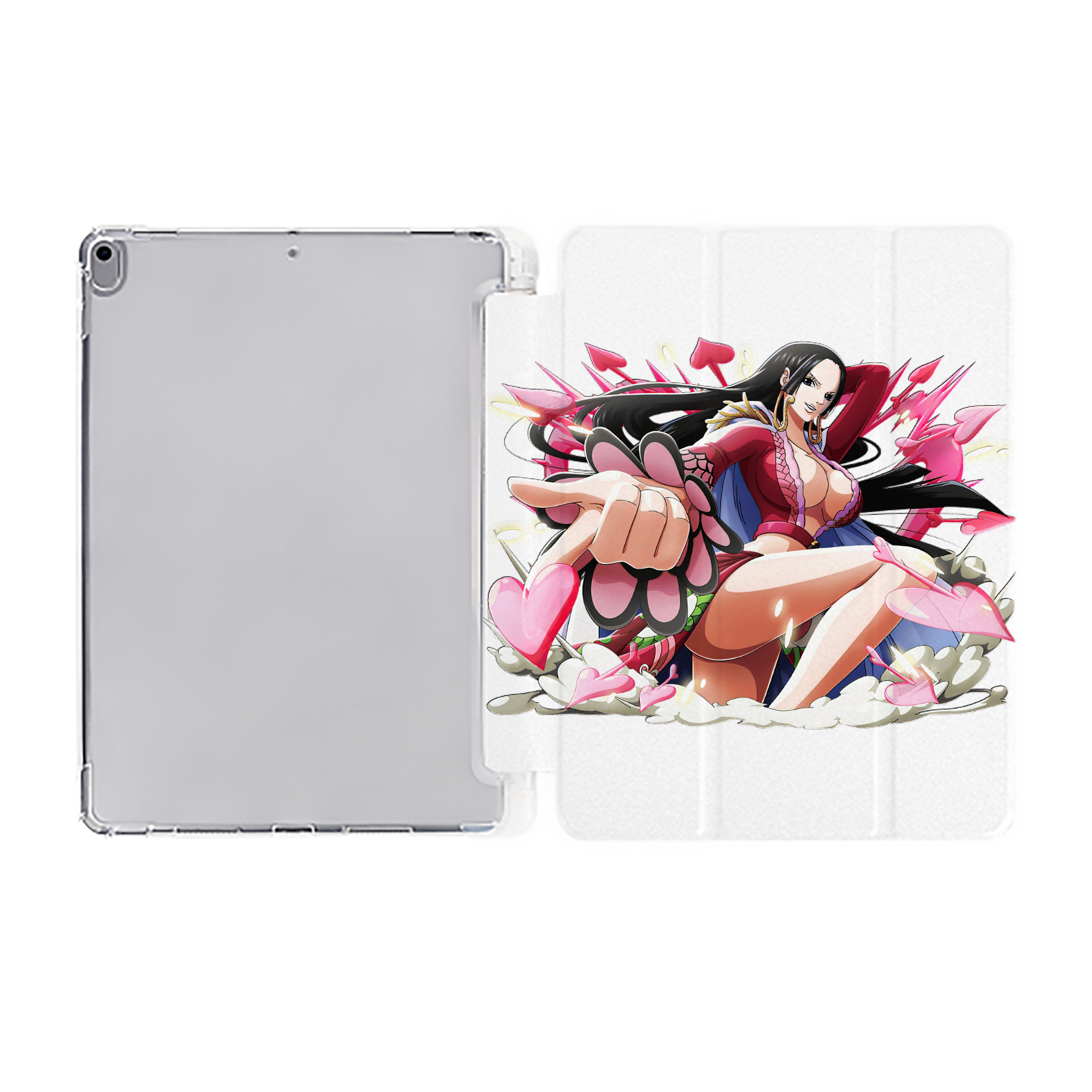 （画像用） ワンピース ボア・ハンコック ONE PIECE Boa·Hancock IPad ケース ペン収納付き 三つ折りスタンド PUレザー×シリコン 対応機種9.5/10.5/10.9インチ